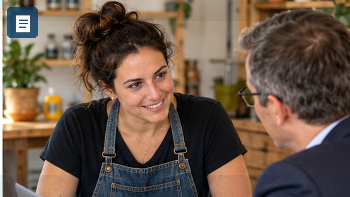 Travailleuse sociale recevant une personne au guichet d'un centre communal d'action sociale