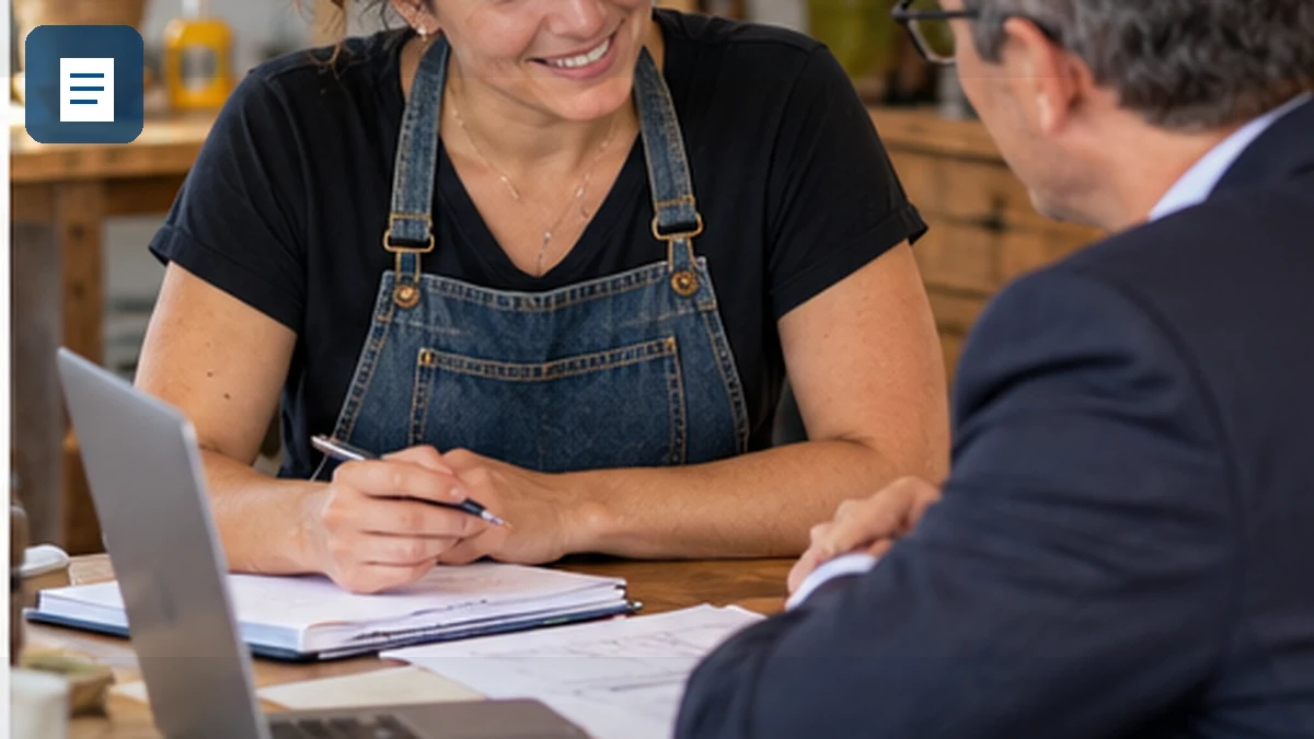 Personne triant factures urgentes et courriers sur une table de cuisine